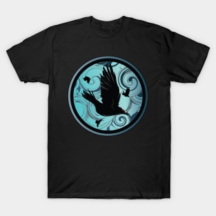 Comic Crows in a Stormy Clouds T-Shirt